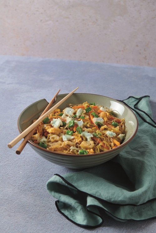 Noodles con verdure e Gorgonzola DOP