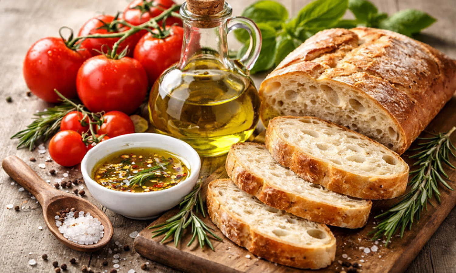 I benefici salutistici di pane, olio e pomodoro
